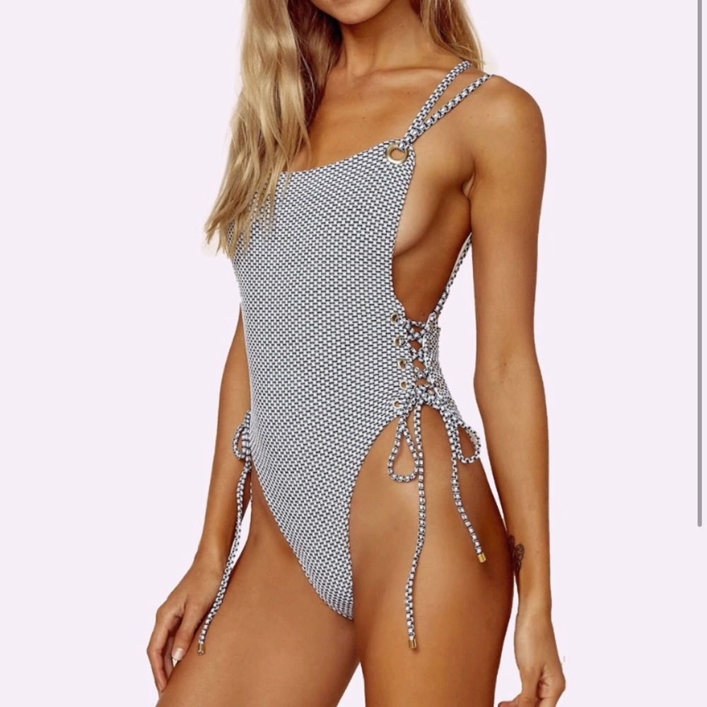 Blue Life Breezy One Piece in Seersucker NWT